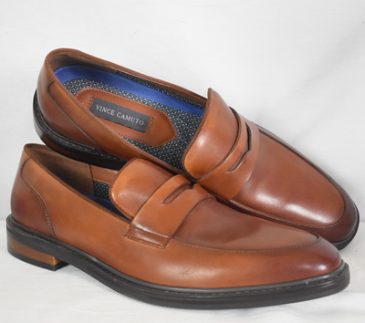 Vince Camuto Mens Lamcy Penny Slip On Loafers Shoes Brown  display picture 1