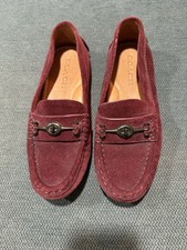 Coach Crosby Driver Maroon Suede Loafers Horse  Carriage Hardware Size 7B
