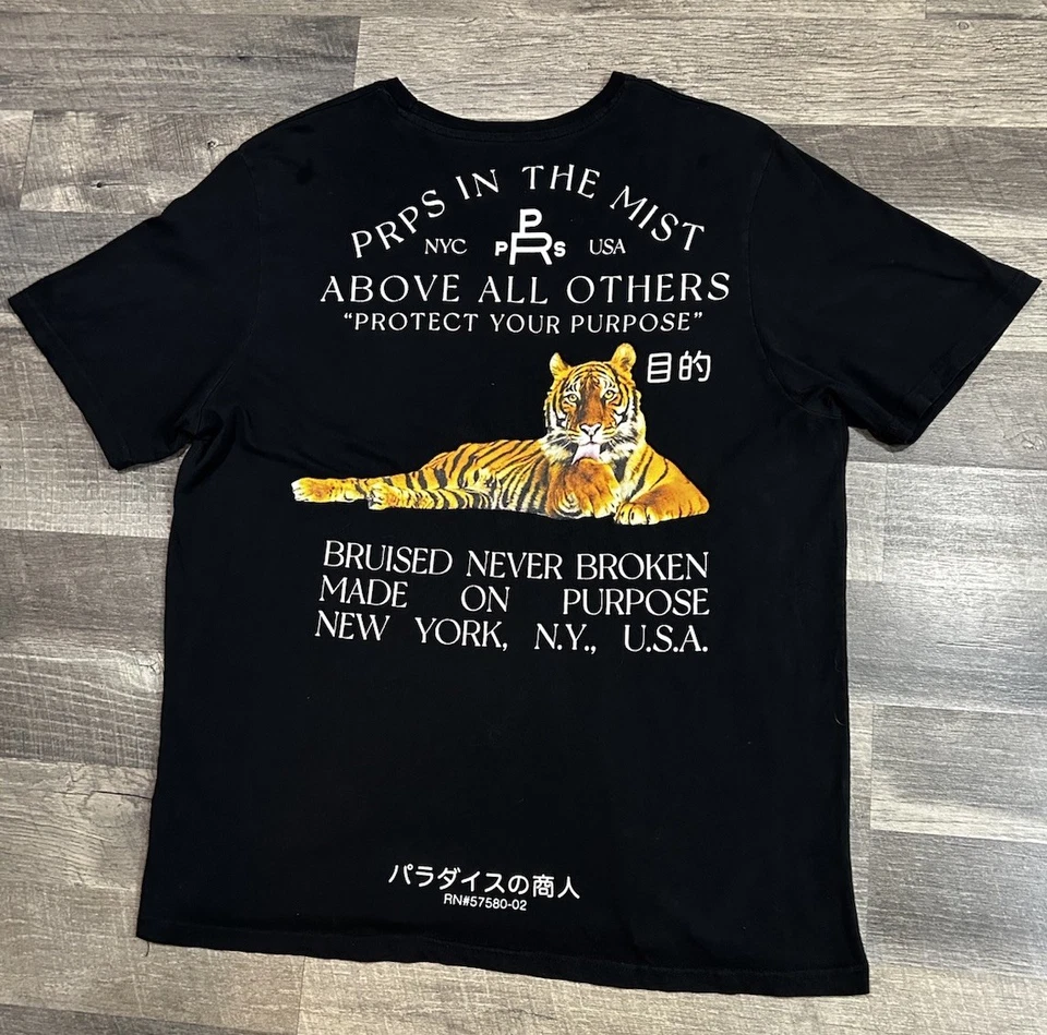 Camiseta PRPS In The Mist con estampado gráfico para hombre 2xl negra Foto 2 de 4