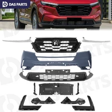 For 2023-26 Honda CR-V Front Bumper Set w/ Chrome Trim Radiator/Fog Light Covers