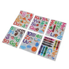  1 Set Alphabet Numbers Wall Decals Color Weather Animals Learning Educational