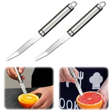 2 Pack Grapefruit Knife - Curved Serrated Grapefruit Cutter - Stainless Steel...