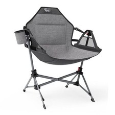 BusyBee Hammock Camping Chairs for Kids, Folding Kids Chair with Stand, Grey