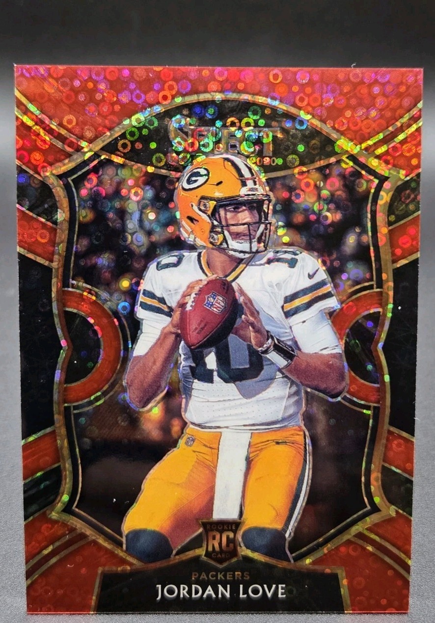 2020 Panini Select Jordan Love RC Red Disco Prizm /49 Concourse #47 Packers