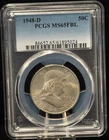 PCGS MS65 FBL 1948-D United States Benjamin Franklin Half Dollar Silver Coin 50C