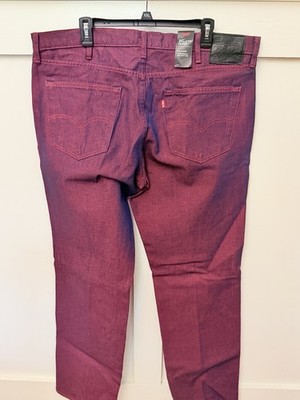Levis 541 Big E Jeans Mens Sz 40x34 Burgundy Purple Athletic Taper Mens NWT