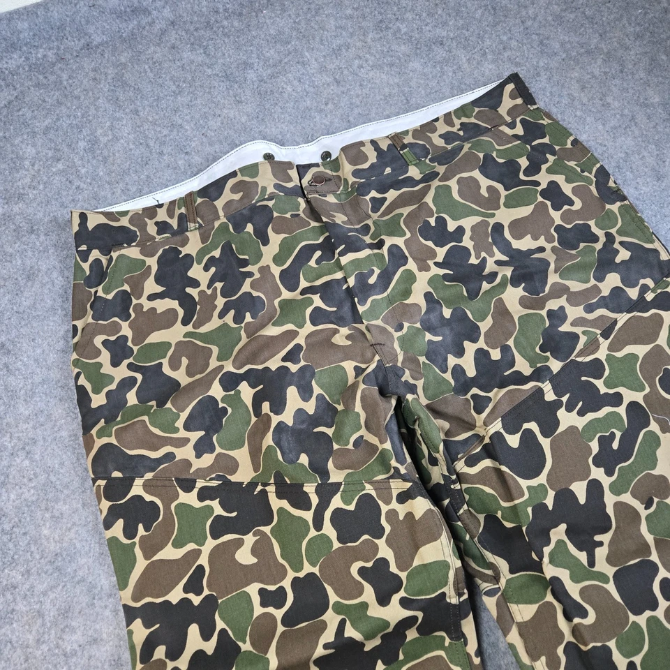 Vintage Red Head Bone Dry Rubberized Hunting Pants Mens 52x32 Duck Camo USA 70s - Image 2 of 4