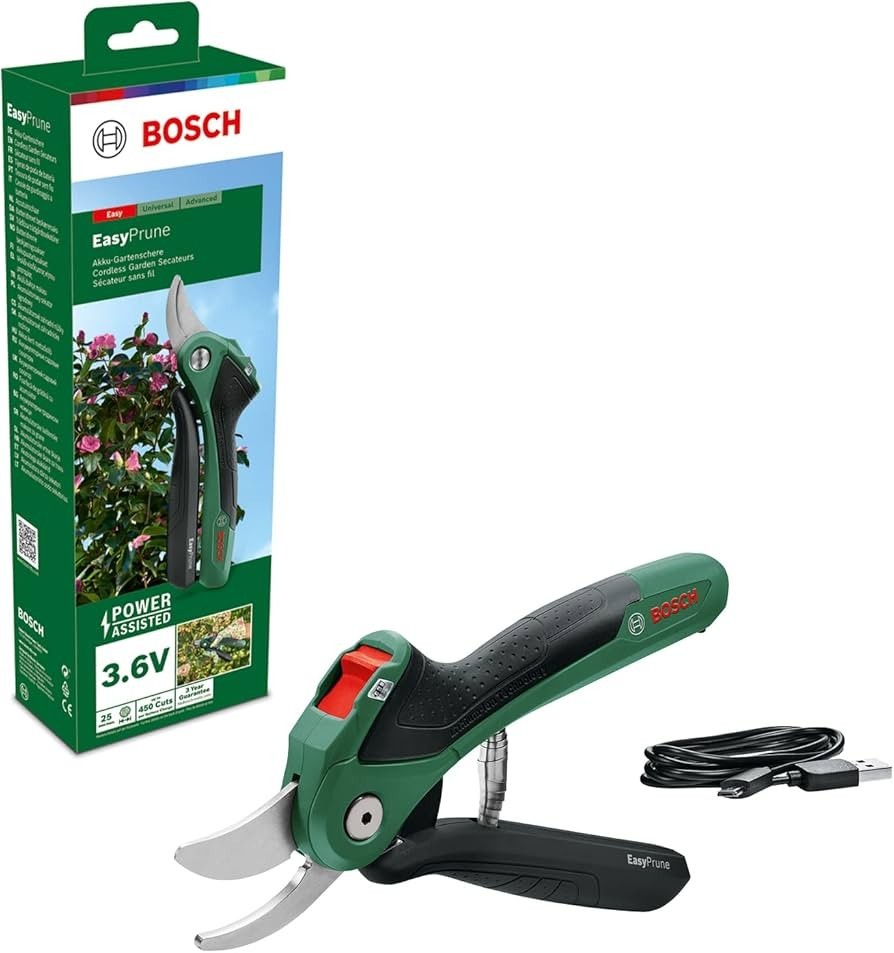 Cesoie Bosch EasyPrune: Potatura Dolce e Facile con Batteria 3.6V