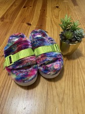 UGG Slipper Womens 7 Multicolor Fluffita Pixelate Faux Fur Slip On Slide 1128211