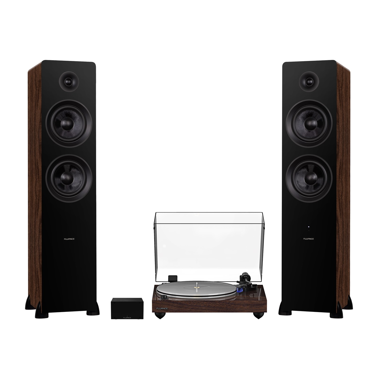 Fluance RT85 Vinyl Turntable, PA10 Preamp, Ai81 Powered Floorstanding Speakers