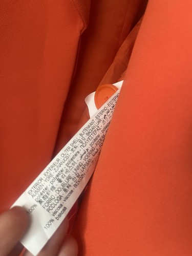 Zara Woman tuxedo collar blazer with belt orange size XL - Picture 5 of 8