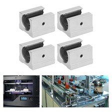 ⁺4PCS Linear Motion Slide Blocks Aluminum Alloy Ball Bearing Guide Rail Slider