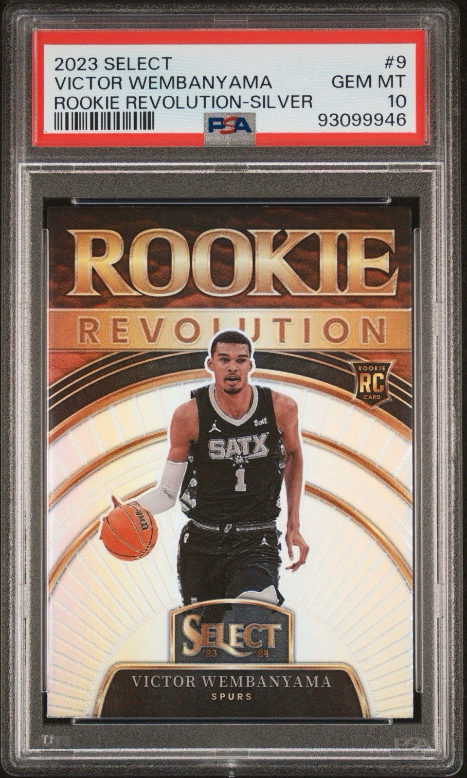 2023 Panini Select VICTOR WEMBANYAMA Rookie Revolution #9 Silver Prizm PSA 10
