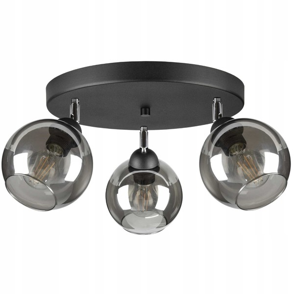 Luxolar Led Deckenleuchte 3 Flammig, Deckenlampe Schwenkbar Schwarz E27 60W-image