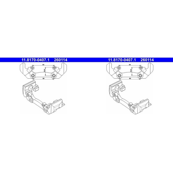 2X ATE Bremssattel Halter TrÄGer Hinten Passend FüR MERCEDES-BENZ Sprinter-image