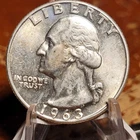 1964 D Washington Quarter BU Slider 90% Silver 25c US Coin