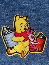 POOH  PIGLET Embroidery Patch NEW Disney Iron On Reading
