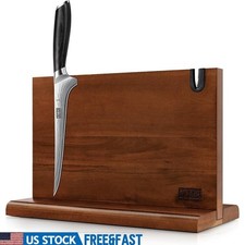 High Carbon Steel Fillet Knife Ultra Sharp Pakkawood Handle Magnetic Knife Block