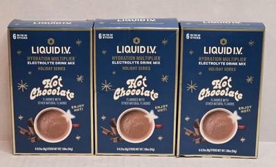 3x LIQUID I.V. HYDRATION MULTIPLIER HOT CHOCOLATE HOLIDAY SERIES EXP 8/27 
