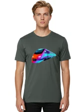 Train Mens Graphic Tee, 100% Cotton, Casual Summer Wear