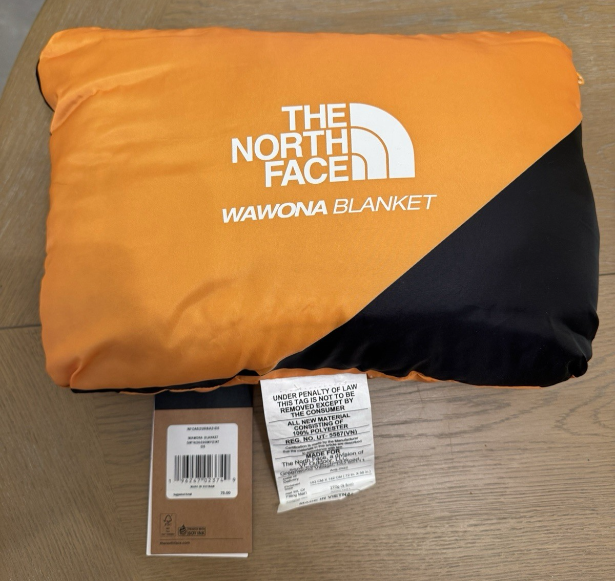 The North Face Wawona Blanket Gold Black Camping Outdoor Blanket