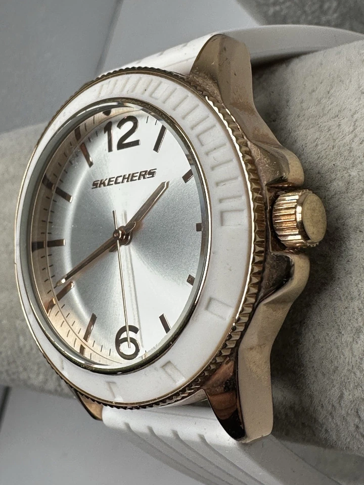 Reloj Skechers SR6087 Batería Nueva Damas 40MM 7.5" Banda Silicona Blanca M67 Foto 2 de 4