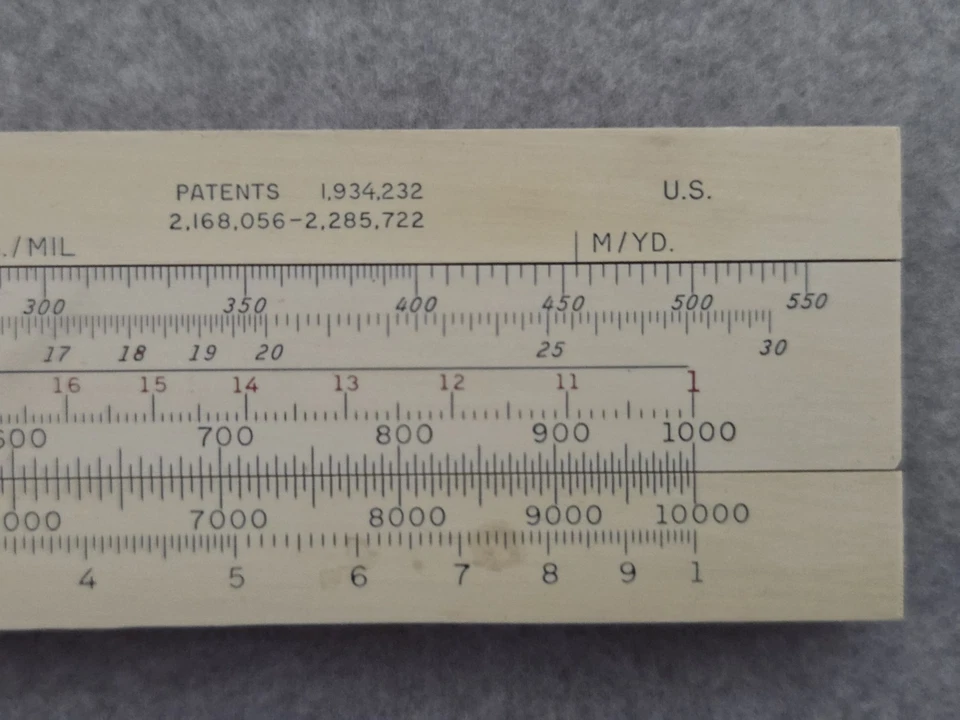 RARO Regla Deslizante Keuffel & Esser K+E Vintage Militar de EE. UU. con Estuche Negro Foto 4 de 4