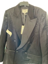 Jigsaw Velvet Trim Oversize Blazer Black