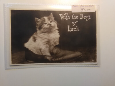 Vintage Postkarte  With the Best of Luck  Published by B.B. London   Real Photo