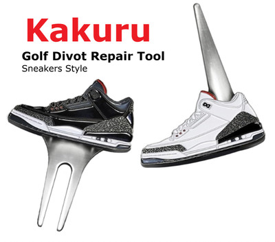 Golf Divot Repair Tool Sneakers Style Golf Green Fork Ball Marker 2 PCS