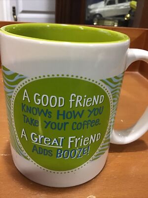 A GOOD AND GREAT FRIEND COFFEE MUG. BEST FRIENDS MUG. Art Deco BFF Mug. B160