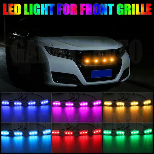 4x App Raptor Style Flash RGB Warn Lamp Front Grille Bumper Mesh Marker for Ford - Picture 2 of 13