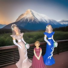 3 Pc Vintage 1991 EHW WILTON Cake Toppers Bridesmaid Wedding Favor Decoration