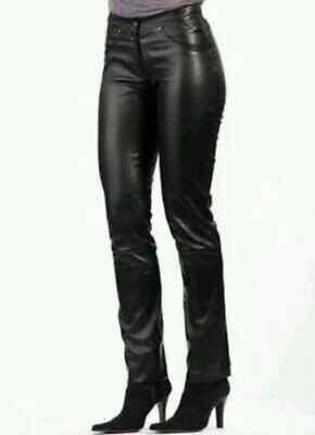 Women's 100% Real Soft Lambskin Leather Teenagers Motor Biker Trouser Pant MML10