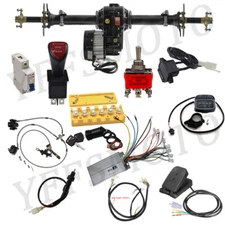 48V 1000W Differential Motor 40inch Rear Axle Kits Brake Assembly for Golf Carts