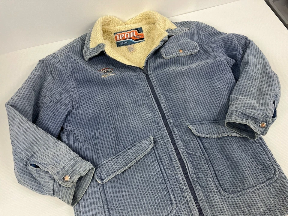 Vintage Rip Curl Sherpa lined corduroy jacket size Large 1980s Made in Australia - Image 2 of 4