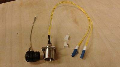  US  MADE   LEMO  EDW to Duplex  LC  Internal fiber optic Breakout cable 12 inch