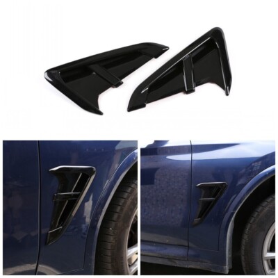Garniture de ventilation latérale ABS noir brillant, 2 pièces, pour BMW X3 G01 X4 G02 2018 – 2019 – 2023, accessoires de style chromé pour voiture  34