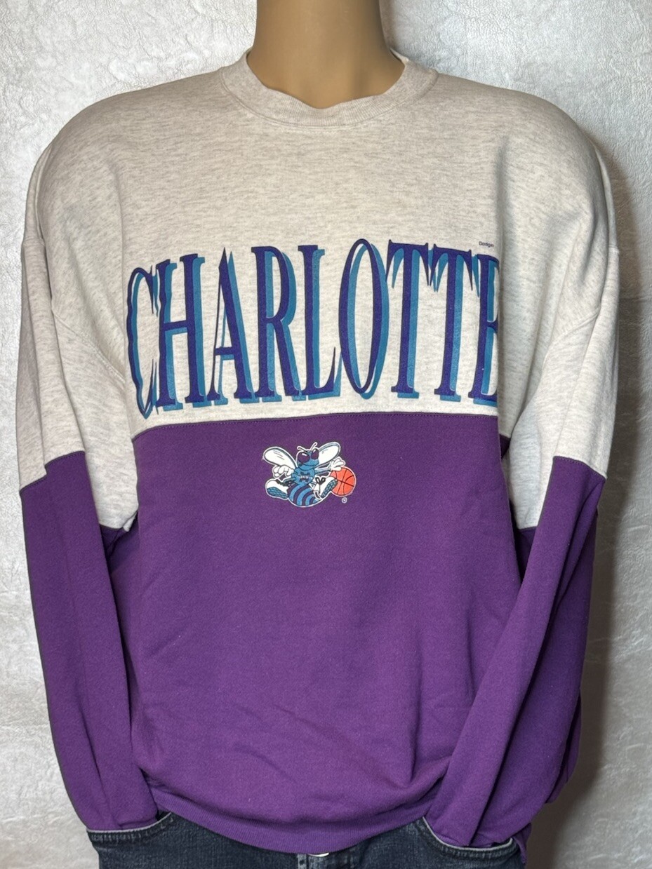 Vintage NBA Charlotte Hornets Color Block Sweatshirt Size XXL 90s Dodger Tag