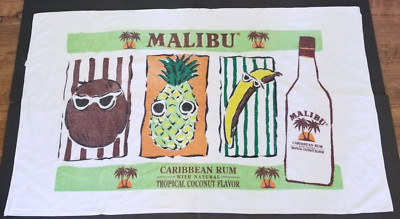 Malibu Caribbean Rum Coconut Flavor Vintage Dandee Beach Towel 33'' x 55''
