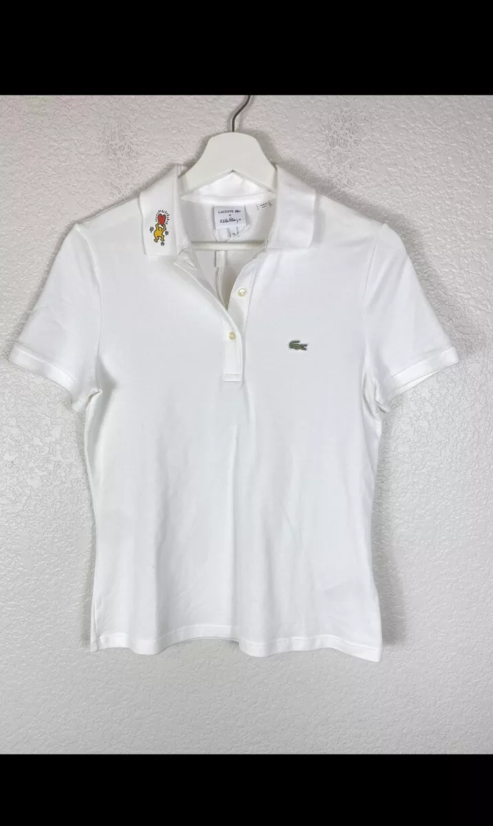 Lacoste x Keith Haring Polo Shirt White Size EU 38 US Small NWOT
