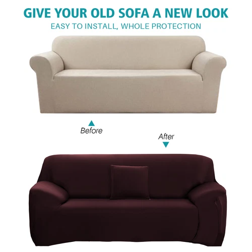 Stretch Sofabezug Schonbezug Massiv Sofabezüge Couch Möbel Schoner 160g - Bild 37 von 54