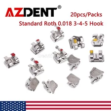 Dental Orthodontic Brackets Dental Braces Standard Roth 0.018 3-4-5 Hook 20pc/pk