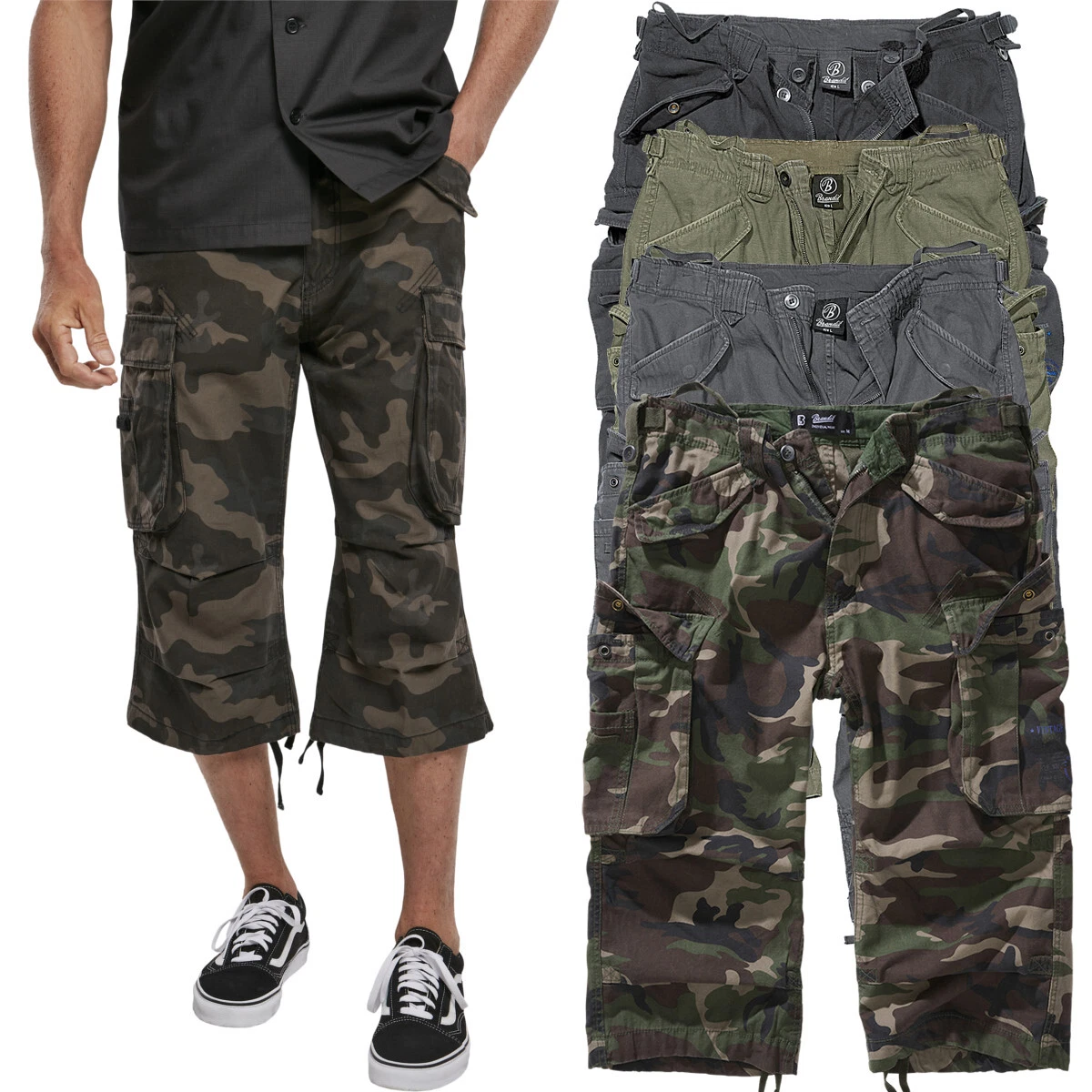 Brandit Industry Vintage Cargo 3/4 Shorts Three Quarter Cargo Pants Basic S-XXL
Opens in a new windo