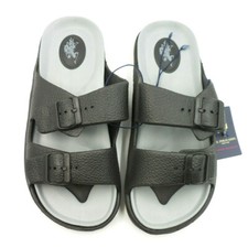 U.S. Polo Assn. Sandals Eco-Friendly Black Grey Buckle Slippers Multiple Sizes