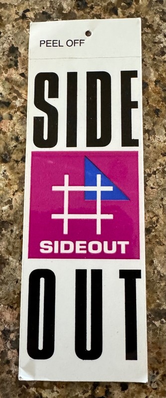 Vintage Side Out  Volleyball Beach Clothing Tag Surf Surfing 1980s STICKER