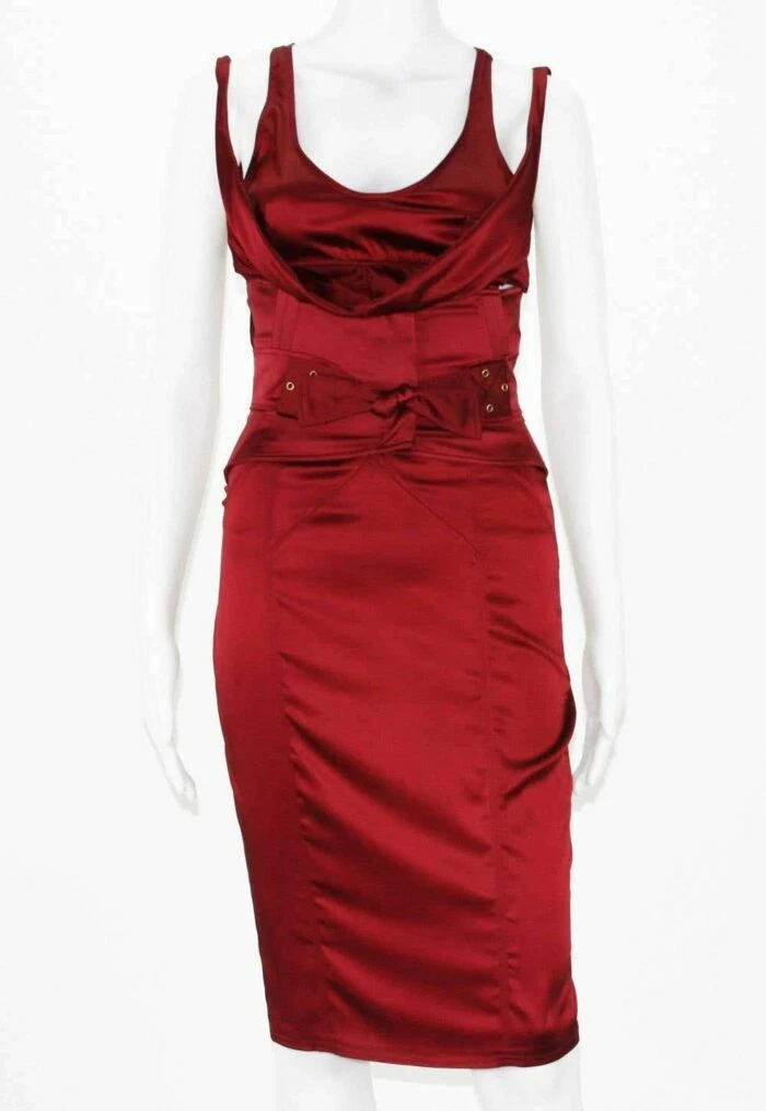 Abito in seta Tom Ford per Gucci F W 2003 corsetto rosso rubino. 40 – 4