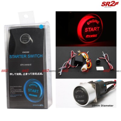 Universal For Car Engine Start Push Button Switch Ignition Starter Kit Red 12v