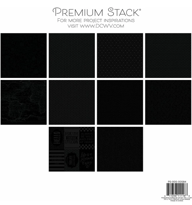 DCWV Single-Sided Cardstock Stack 12"X12" 20/Pkg-Le Noir W/UV Gloss PS-005-00584 - Image 3 of 4