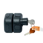 60 x 70 x 25mm Plastic Magnetic Gate Latch with Keys - Black (Pack of 1)